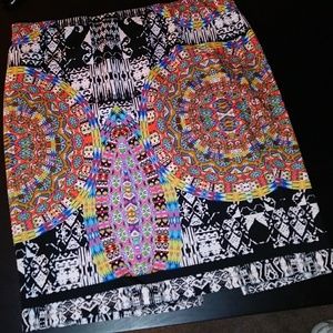 BISOU BISOU MULTICOLORED PENCIL SKIRT